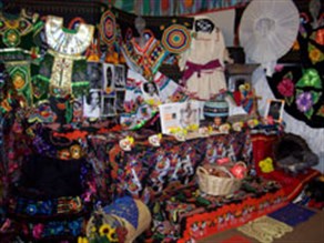 Altar with colorful items